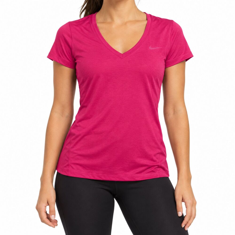 Nike Women’s Dri-Fit Pink V-Neck Training Tee | Size XS